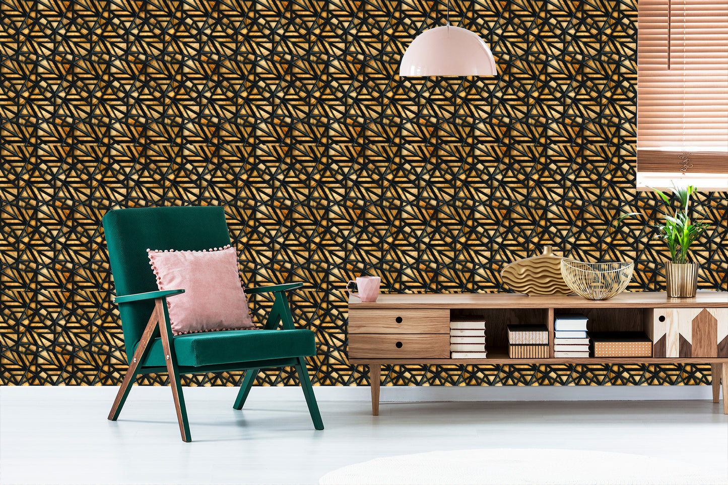 Wallpaper Wooden 3D Pattern