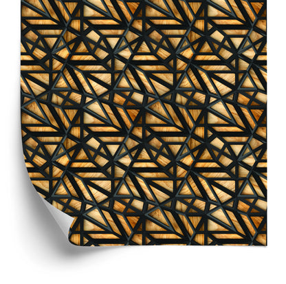 Wallpaper Wooden 3D Pattern