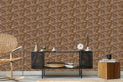 Wallpaper Wooden Hexagons Planks