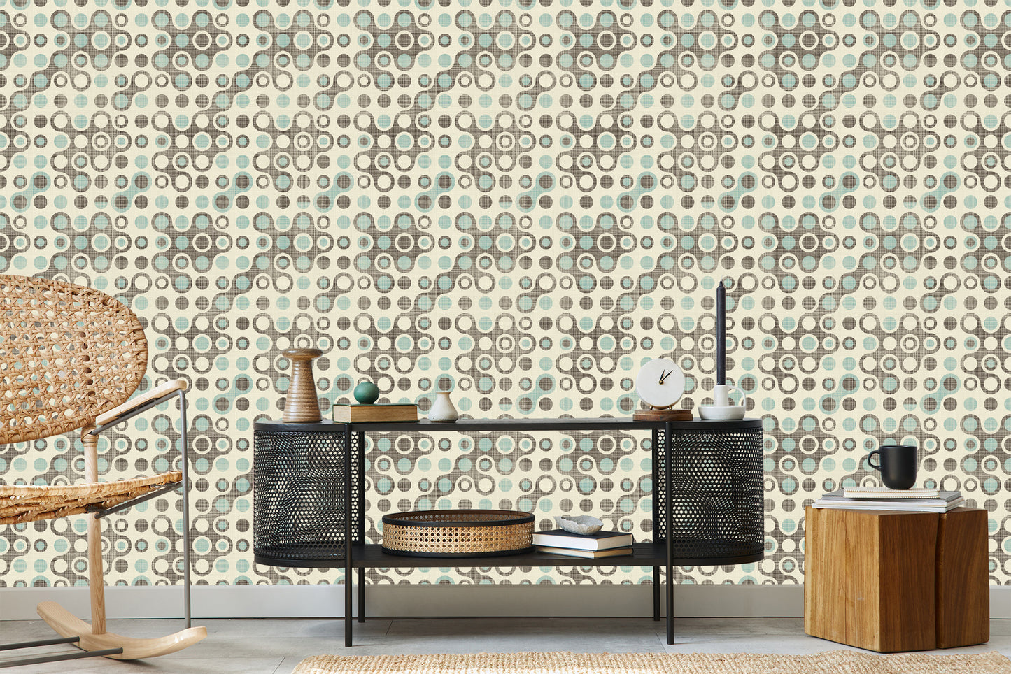 Wallpaper Abstract Circles In Retro Style