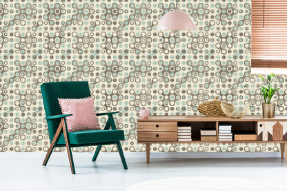 Wallpaper Abstract Circles In Retro Style