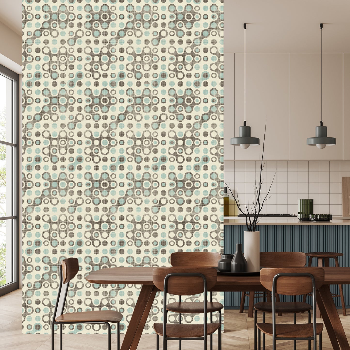 Wallpaper Abstract Circles In Retro Style