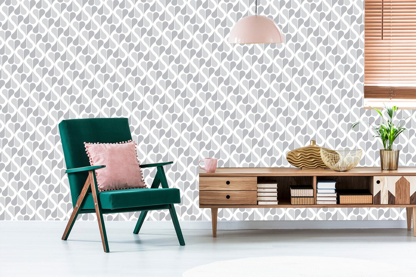 Wallpaper Classic Retro Pattern In Shades Of Gray