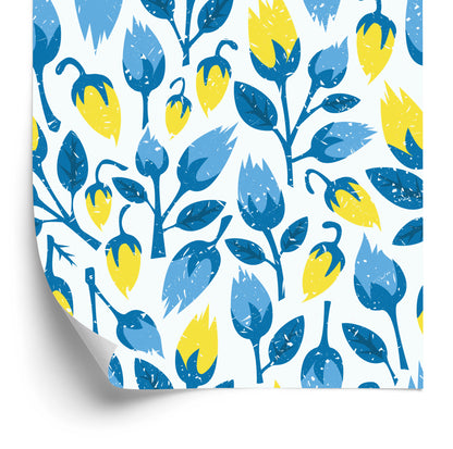 Wallpaper Fashionable Flowers In Retro Style