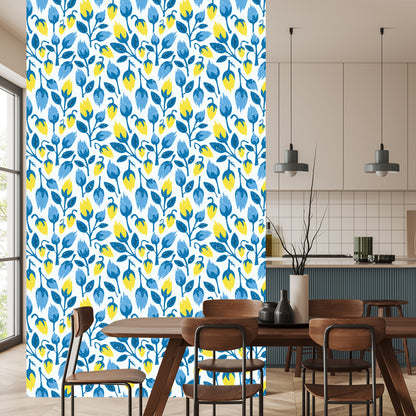Wallpaper Fashionable Flowers In Retro Style
