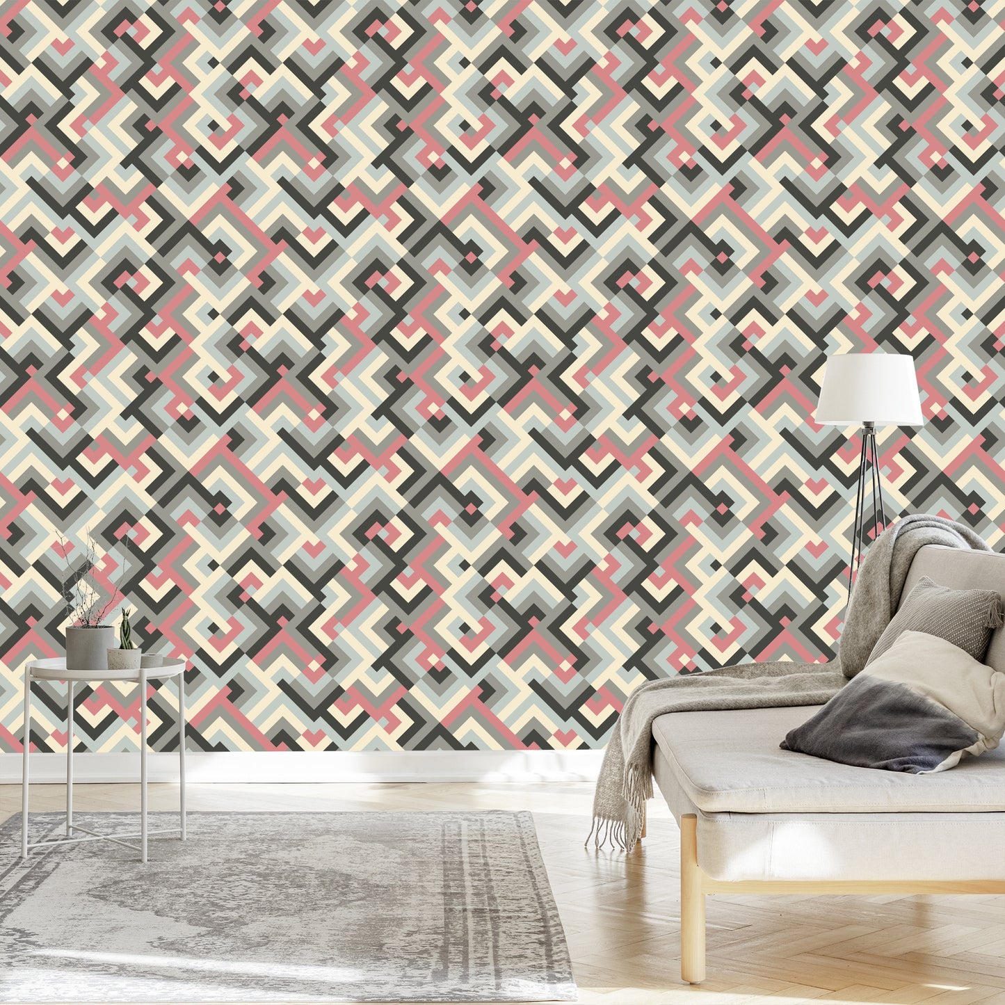 Wallpaper Geometric Patterns In Retro Style