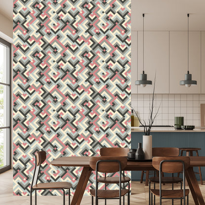 Wallpaper Geometric Patterns In Retro Style