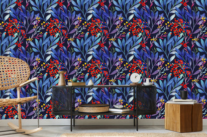 Wallpaper Vegetable Patterns In Retro Style