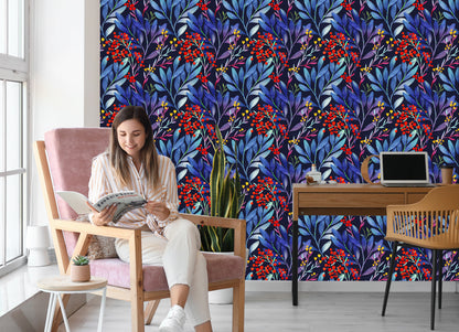 Wallpaper Vegetable Patterns In Retro Style