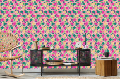 Wallpaper Colorful Geometric Retro Patterns