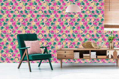 Wallpaper Colorful Geometric Retro Patterns
