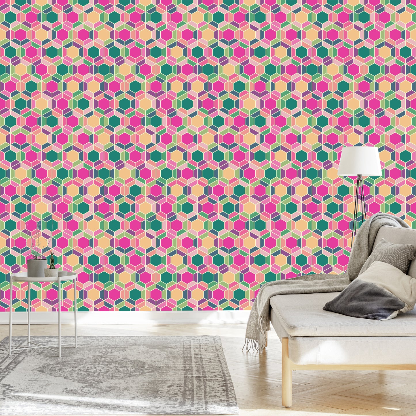Wallpaper Colorful Geometric Retro Patterns
