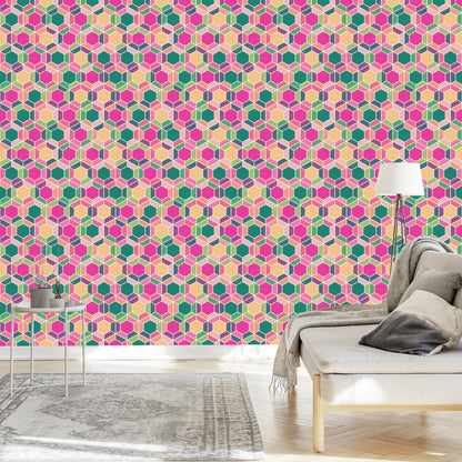 Wallpaper Colorful Geometric Retro Patterns