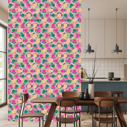 Wallpaper Colorful Geometric Retro Patterns