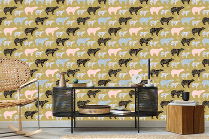 Wallpaper For Children - Colorful Bears - Scandinavian Style