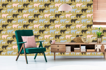 Wallpaper For Children - Colorful Bears - Scandinavian Style
