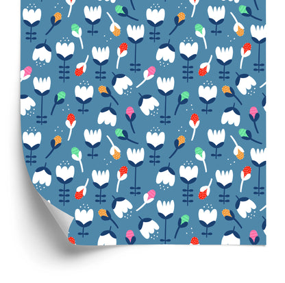 Wallpaper Flowers For Children In Scandinavian Style