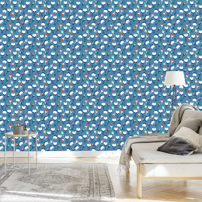Wallpaper Flowers For Children In Scandinavian Style