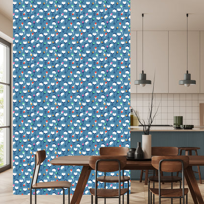 Wallpaper Flowers For Children In Scandinavian Style