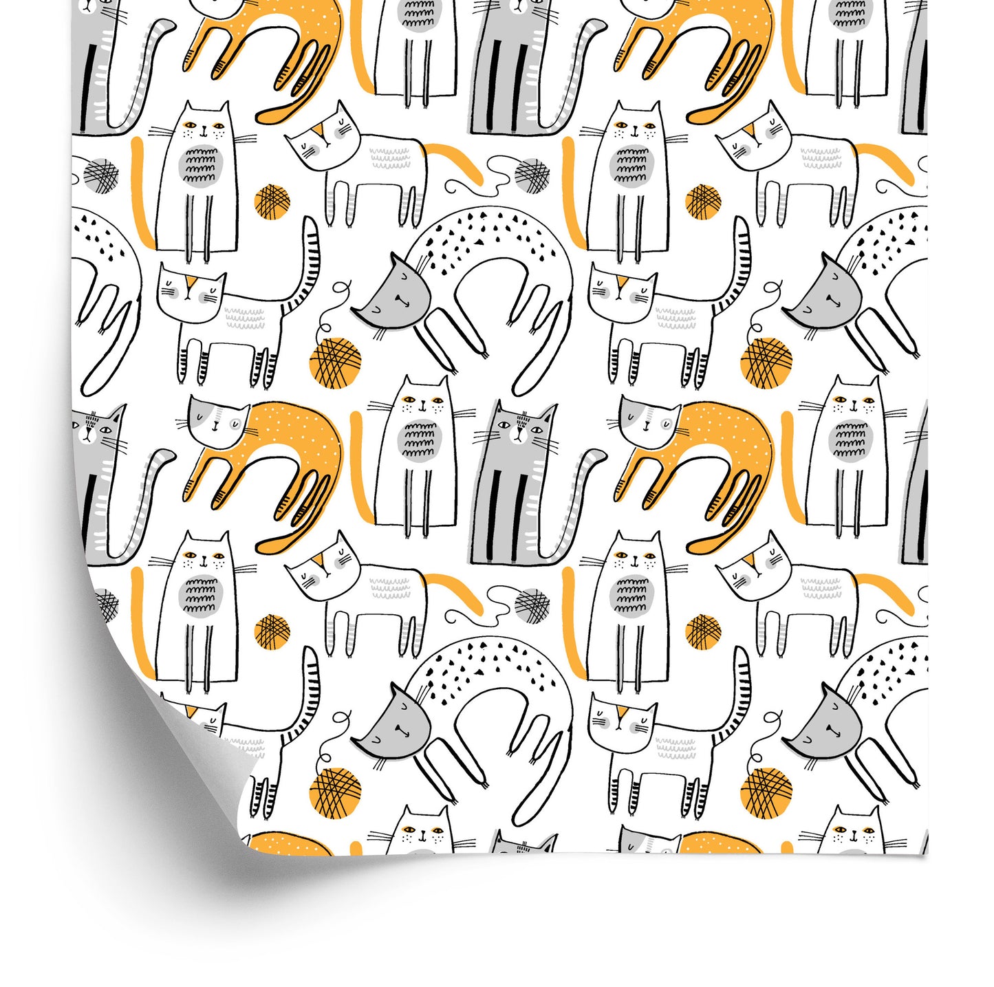 Wallpaper Scandinavian Style Cats For Children