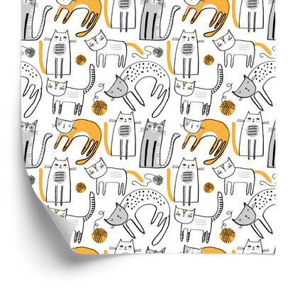 Wallpaper Scandinavian Style Cats For Children