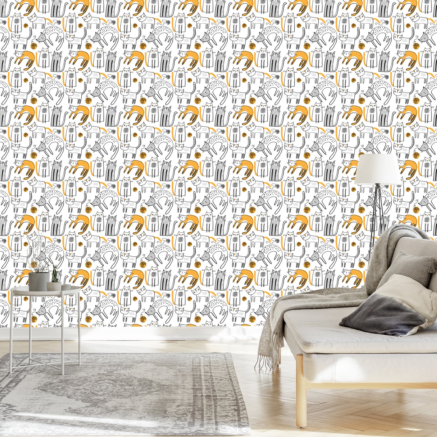 Wallpaper Scandinavian Style Cats For Children