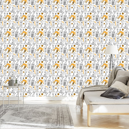 Wallpaper Scandinavian Style Cats For Children