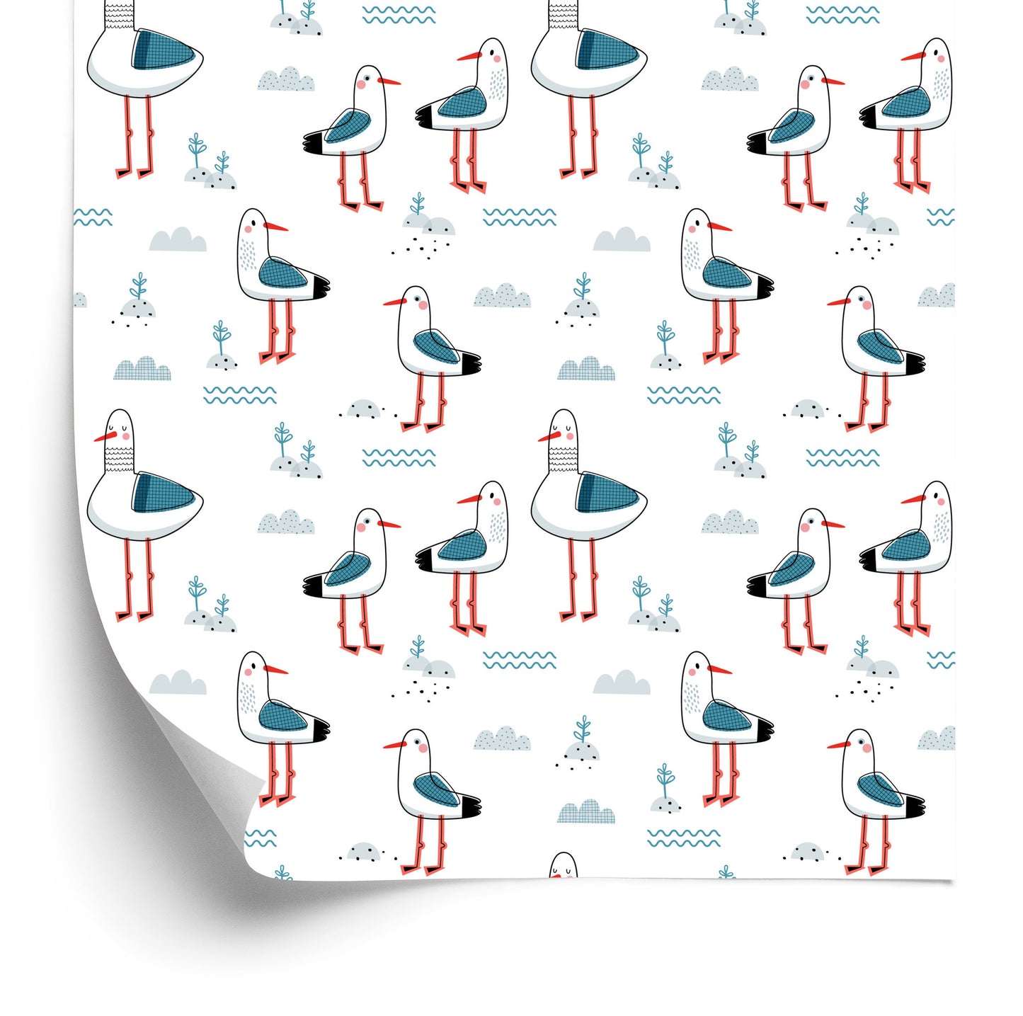 Wallpaper For Children, Birds In The Scandinavian Style