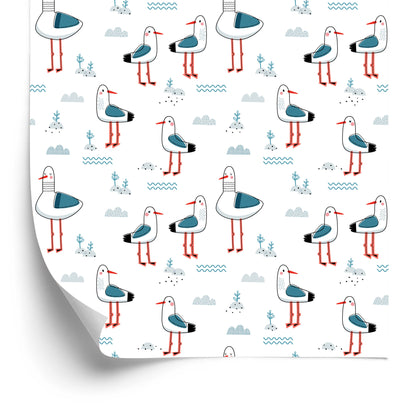 Wallpaper For Children, Birds In The Scandinavian Style