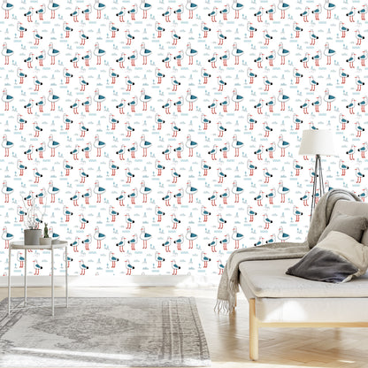 Wallpaper For Children, Birds In The Scandinavian Style
