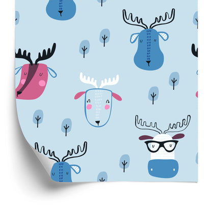 Wallpaper Forest Animals Scandinavian Style