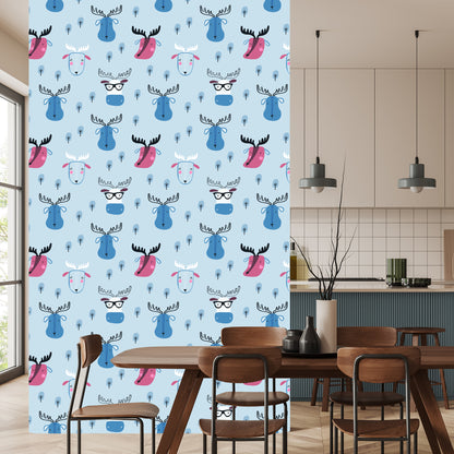 Wallpaper Forest Animals Scandinavian Style