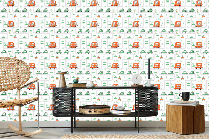 Wallpaper For Children, Scandinavian Style Cars