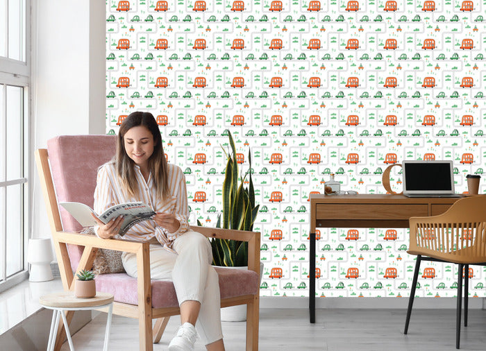 Wallpaper For Children, Scandinavian Style Cars