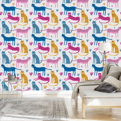 Wallpaper For Children Cheetahs In The Scandinavian Style