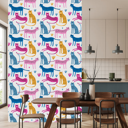 Wallpaper For Children Cheetahs In The Scandinavian Style