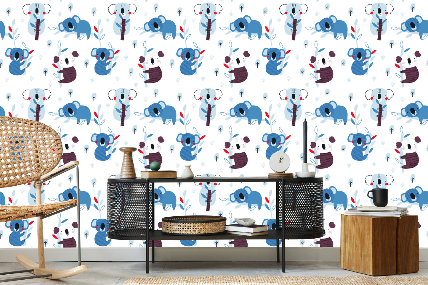 Wallpaper For Children Koala Trees Scandinavian Style