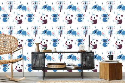 Wallpaper For Children Koala Trees Scandinavian Style