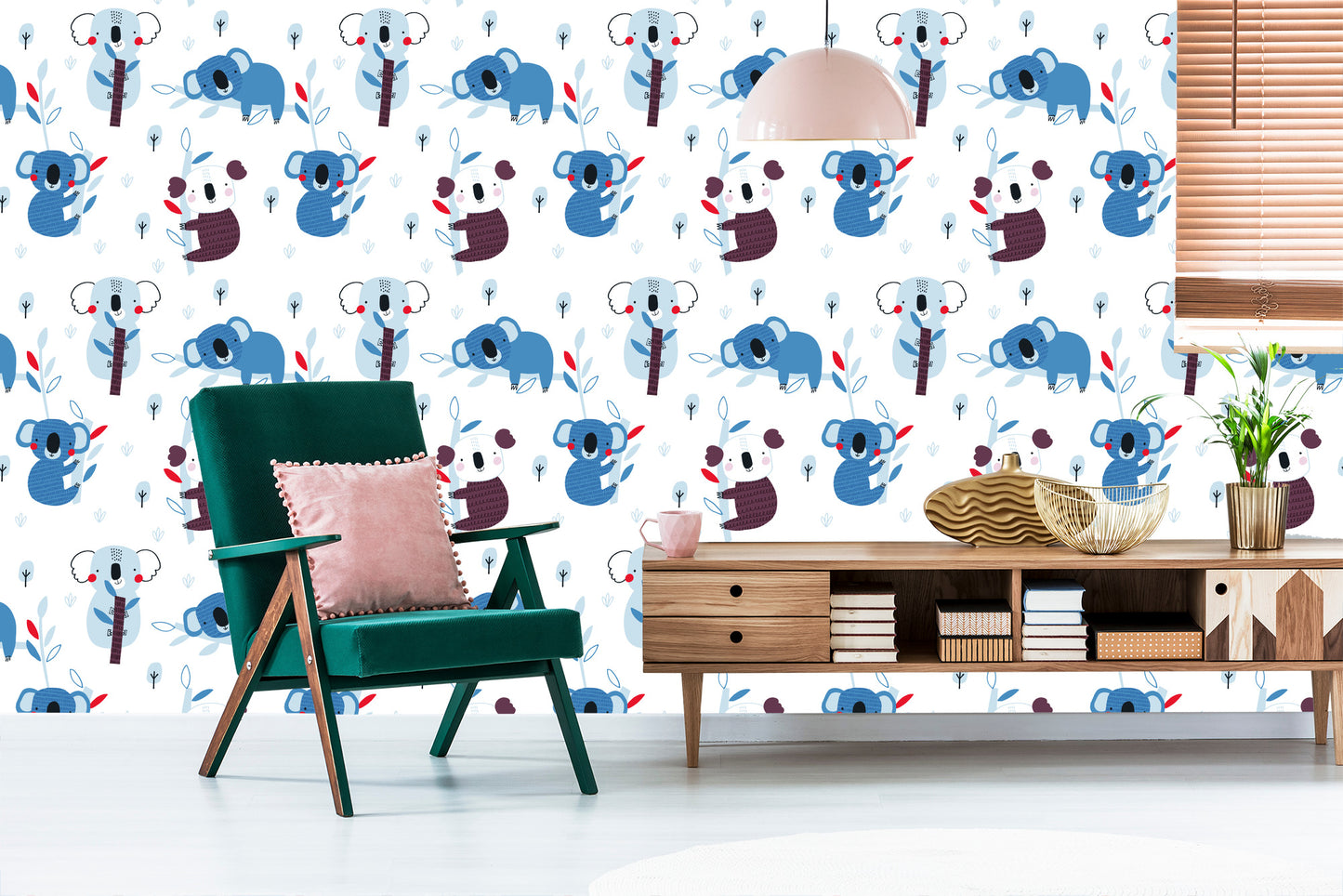 Wallpaper For Children Koala Trees Scandinavian Style