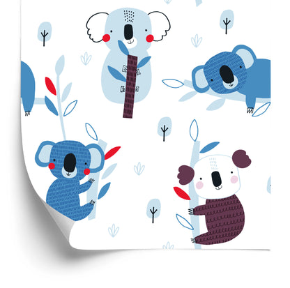 Wallpaper For Children Koala Trees Scandinavian Style