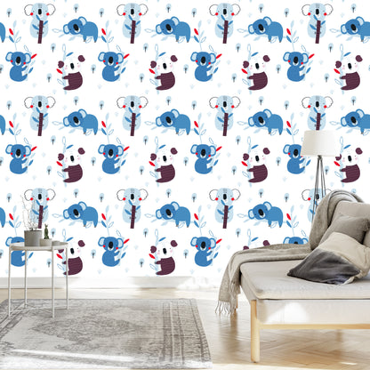 Wallpaper For Children Koala Trees Scandinavian Style