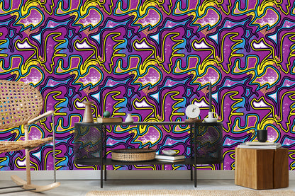 Wallpaper Violet Graffiti