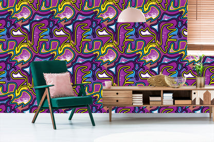 Wallpaper Violet Graffiti