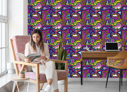 Wallpaper Violet Graffiti