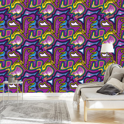 Wallpaper Violet Graffiti
