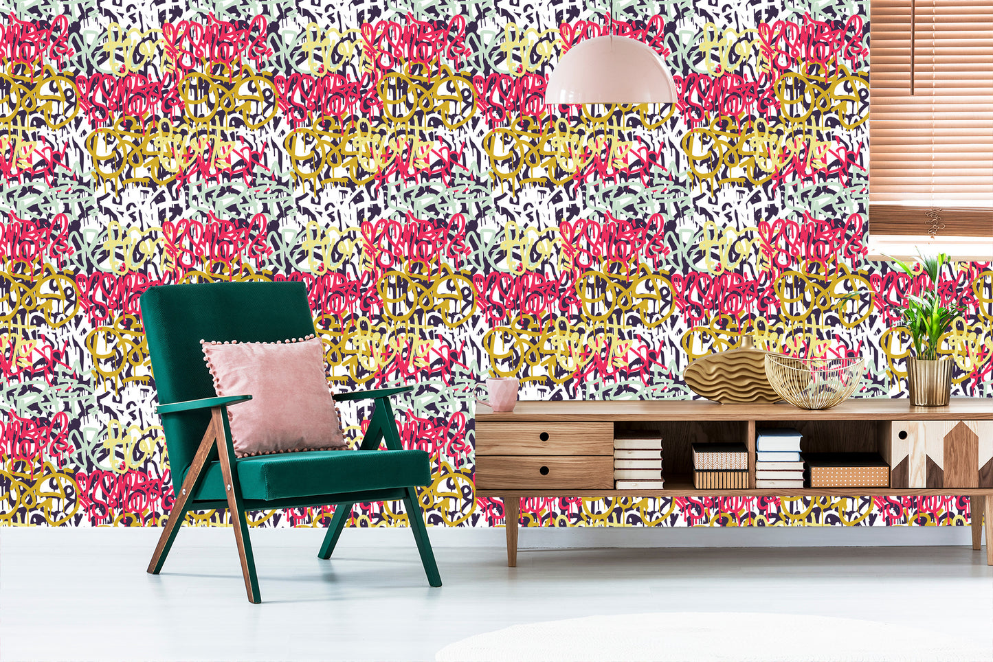 Wallpaper Graffiti In Various Colors