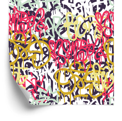 Wallpaper Graffiti In Various Colors