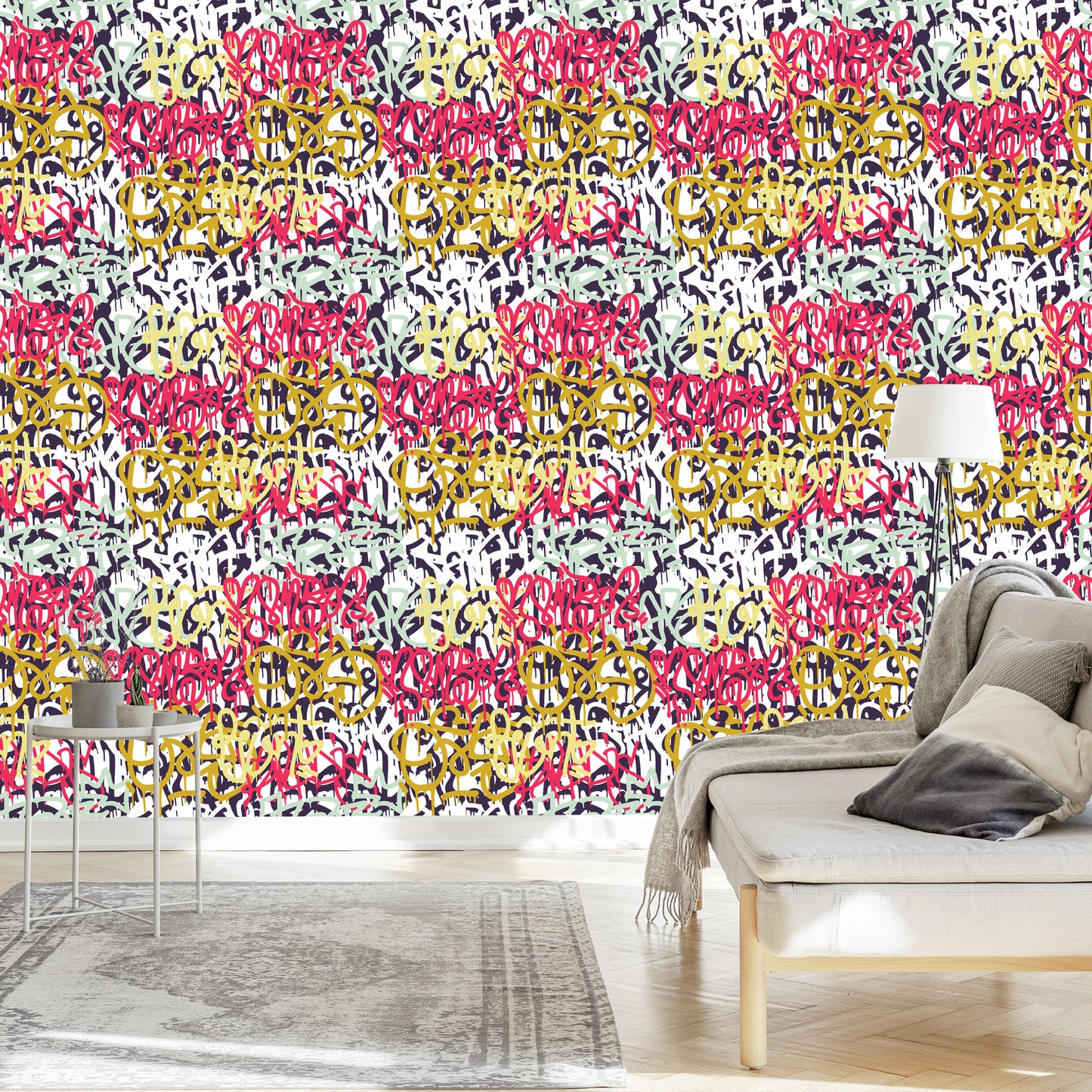 Wallpaper Graffiti In Various Colors