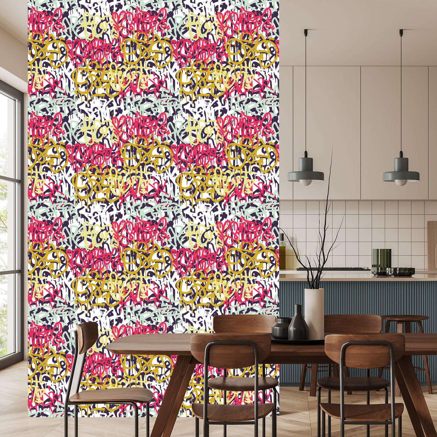 Wallpaper Graffiti In Various Colors