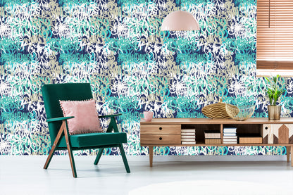 Wallpaper Graffiti In Blue Shades